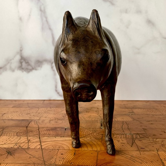 Vintage 1970s Leather Pig Sculpture - Picture 3 of 6